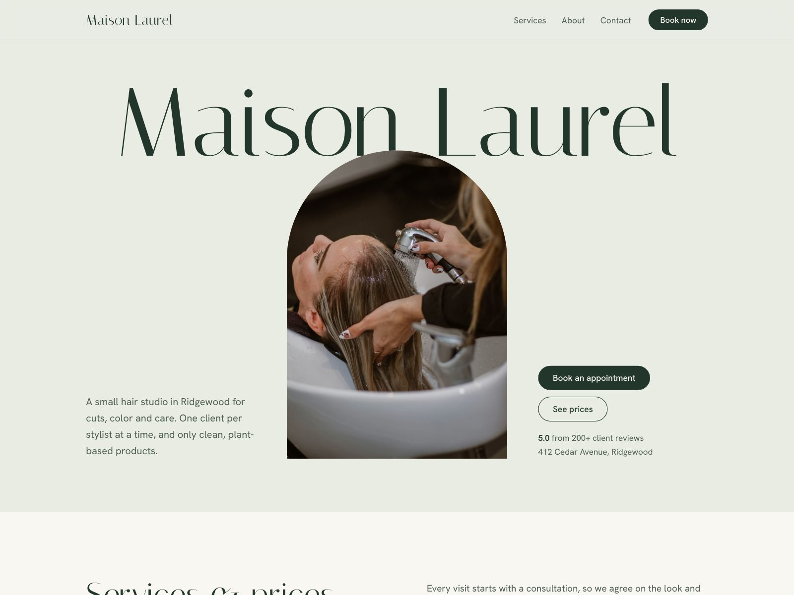 Maison Laurel hair salon website
